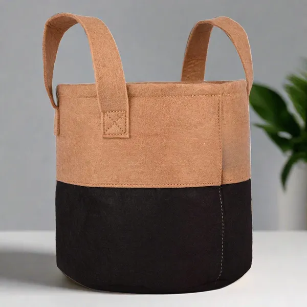 HYK_MART__Premium_Geo_Fabric_Grow_Bags_(_Camel_/_Black_)