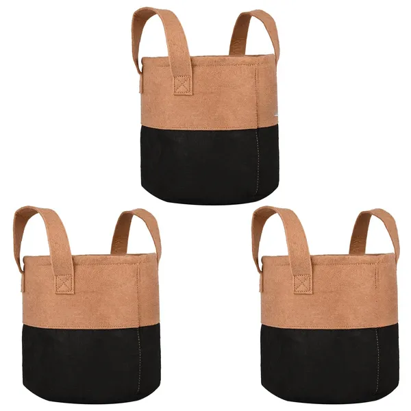 HYK_MART__Premium_Geo_Fabric_Grow_Bags_(_Camel_/_Black_)