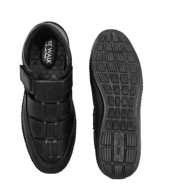 Black_Premium_Leather_Roman_Style_Comfort_Fashion_Casual_Outdoor_Walking_Footwear_Sandals