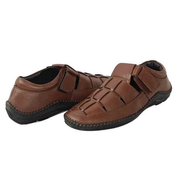 Tan_Premium_Leather_Roman_Style_Comfort_Fashion_Casual_Outdoor_Walking_Footwear_Sandals