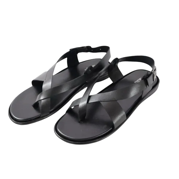 Black_Genuine_Leather_Comfortable_Casual_Outdoor_Open_Footwear_With_Cushioned_Footbed_Durable_Non_Slip_Sole_Sandals
