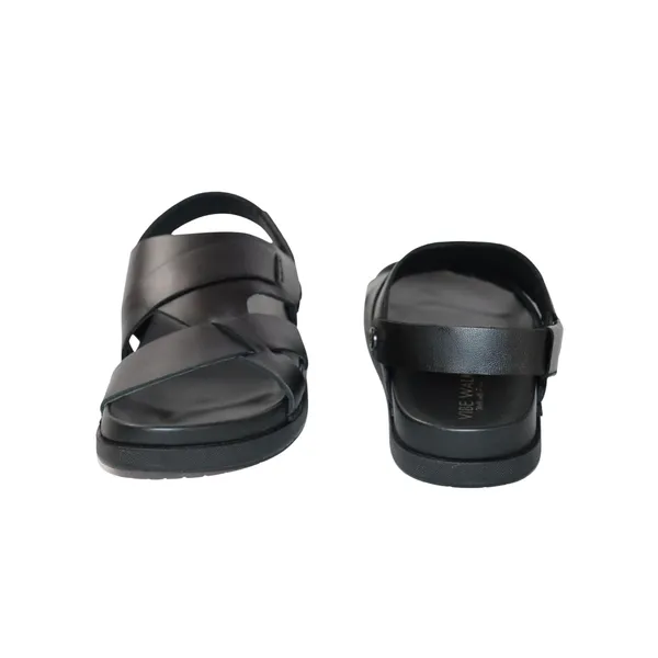 Black_Faux_Leather_Stylish_Comfortable_Casual_Outdoor_Open_Footwear_With_Cushioned_Footbed_Lightweight_Non_Slip_Sole_Sandals