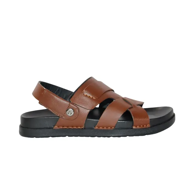 Tan_Faux_Leather_Stylish_Comfortable_Casual_Outdoor_Open_Footwear_With_Cushioned_Footbed_Lightweight_Non_Slip_Sole_Sandals