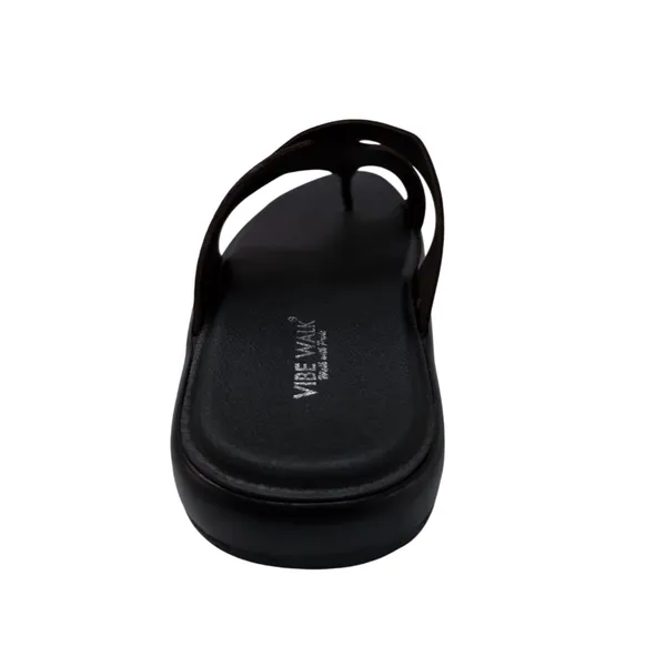 Black_Faux_Leather_Casual_Fashion_Comfortable_Open_Footwear_With_Cushioned_Footbed_Lightweight_Non_Slip_Sole_Sandals