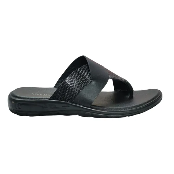 Black_Faux_Leather_Casual_Fashion_Comfortable_Open_Footwear_With_Cushioned_Footbed_Lightweight_Non_Slip_Sole_Sandals