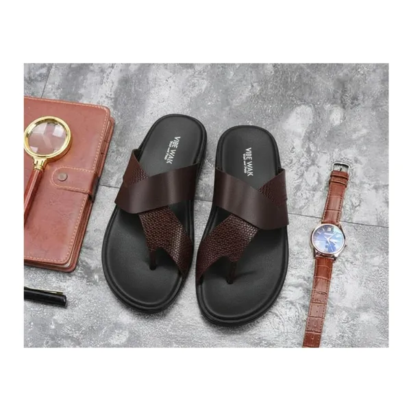 Brown_Faux_Leather_Casual_Fashion_Comfortable_Open_Footwear_With_Cushioned_Footbed_Lightweight_Non_Slip_Sole_Sandals