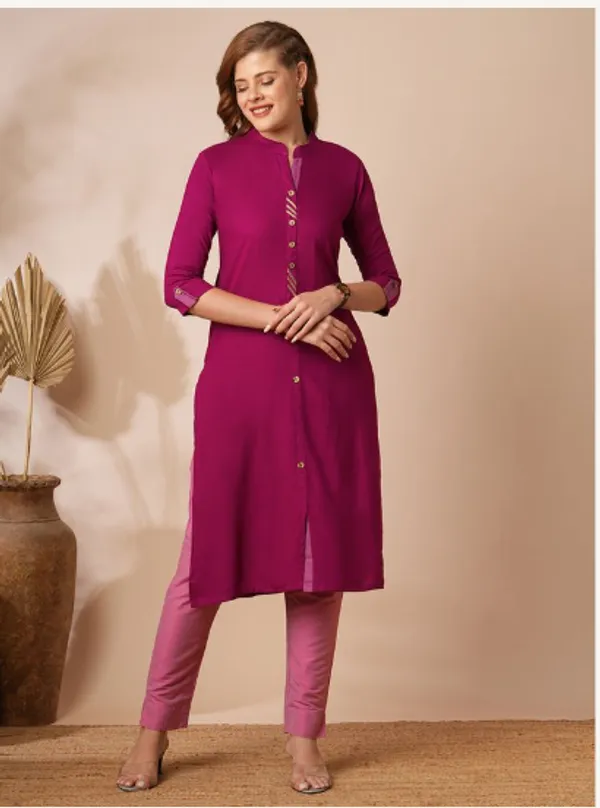 Magenta_Cotton_Rayon_Premium_Snow_Bell_Kurti_For_Women