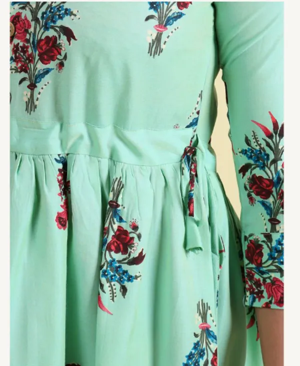 Green_Silk_Blend_Premium_Lichi_Dress_For_Women