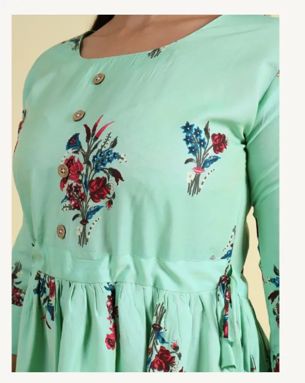 Green_Silk_Blend_Premium_Lichi_Dress_For_Women