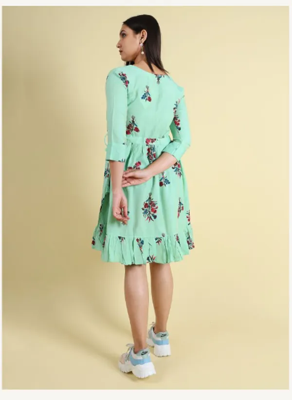 Green_Silk_Blend_Premium_Lichi_Dress_For_Women