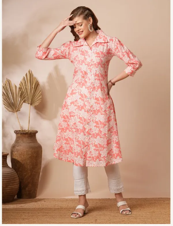 Pink_And_White_Cotton_Blend_Premium_Rose_Dress_For_Women