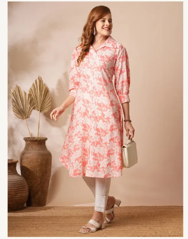 Pink_And_White_Cotton_Blend_Premium_Rose_Dress_For_Women