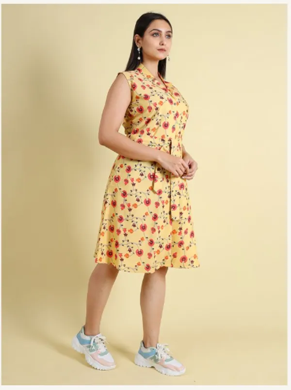 Yellow_Silk_Blend_Premium_Nyika_Dress_For_Women