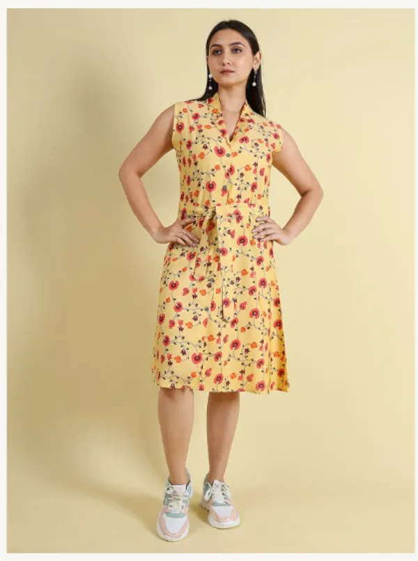 Yellow_Silk_Blend_Premium_Nyika_Dress_For_Women