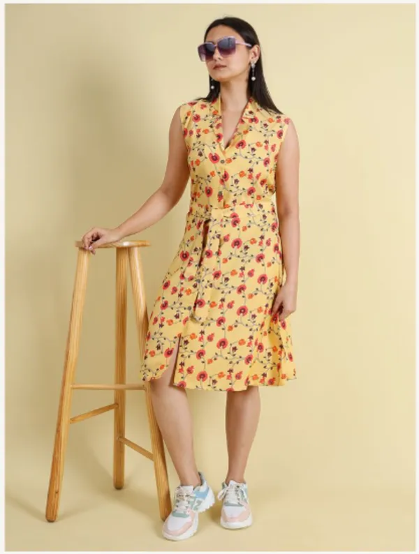 Yellow_Silk_Blend_Premium_Nyika_Dress_For_Women
