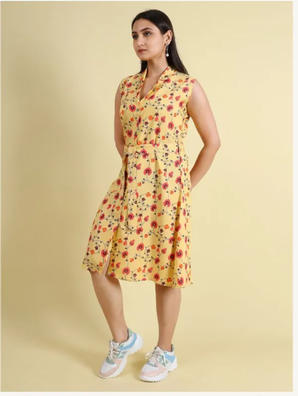 Yellow_Silk_Blend_Premium_Nyika_Dress_For_Women