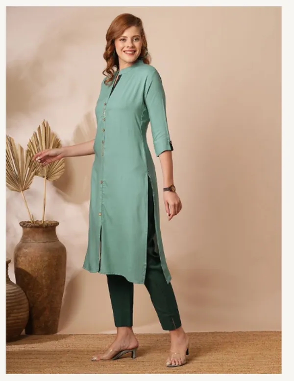 Green_Cotton_Rayon_Premium_Snow_Bell_Kurti_For_Women