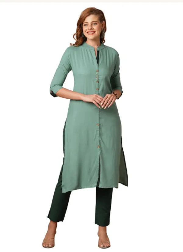 Green_Cotton_Rayon_Premium_Snow_Bell_Kurti_For_Women