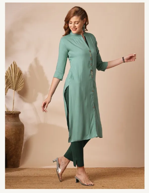 Green_Cotton_Rayon_Premium_Snow_Bell_Kurti_For_Women
