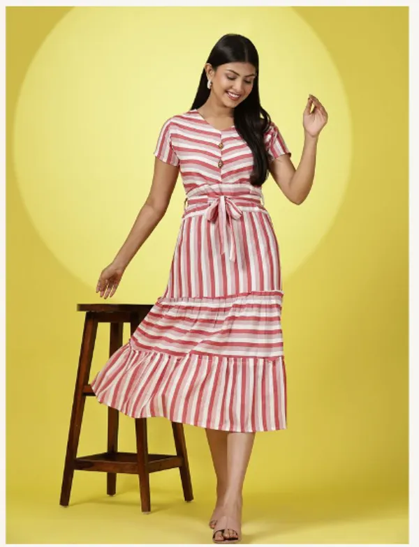 Red_And_White_Cotton_Blend_Premium_Tina_Dress_For_Women