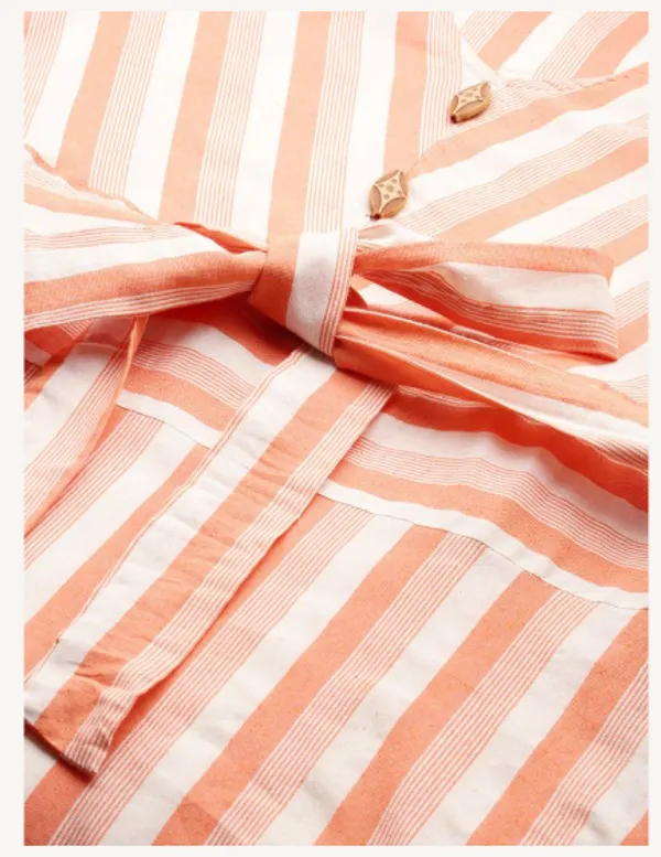 Orange_And_White_Cotton_Blend_Premium_Tina_Dress_For_Women
