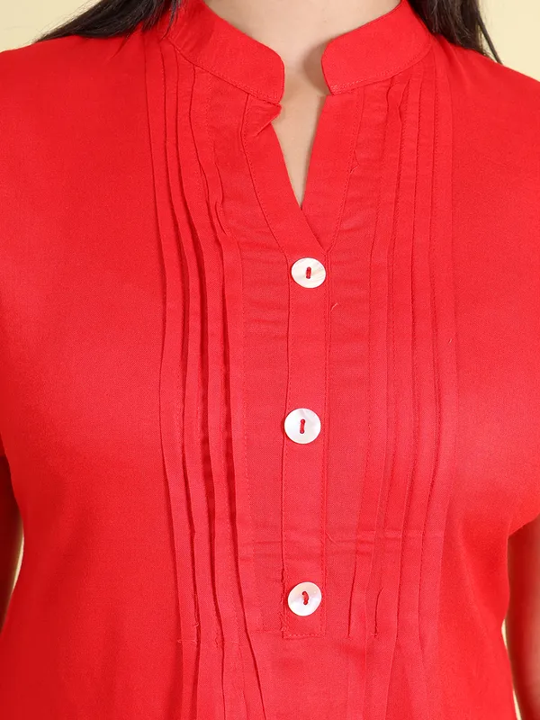 Red_Cotton_Rayon_Premium_Snowshine_Kurti_For_Women