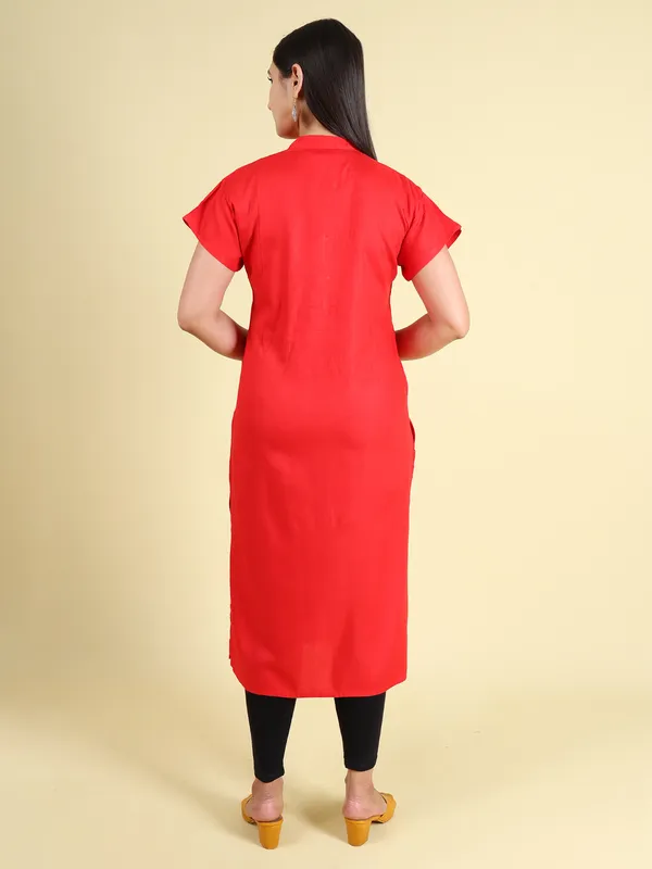 Red_Cotton_Rayon_Premium_Snowshine_Kurti_For_Women