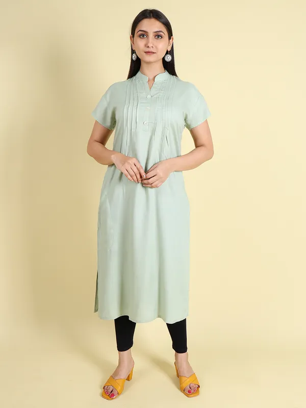 Green_Cotton_Rayon_Premium_Snowshine_Kurti_For_Women