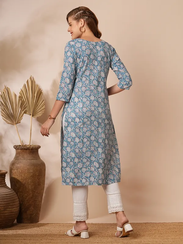 Blue_Cotton_Blend_Premium_Ruby_Kurti_For_Women