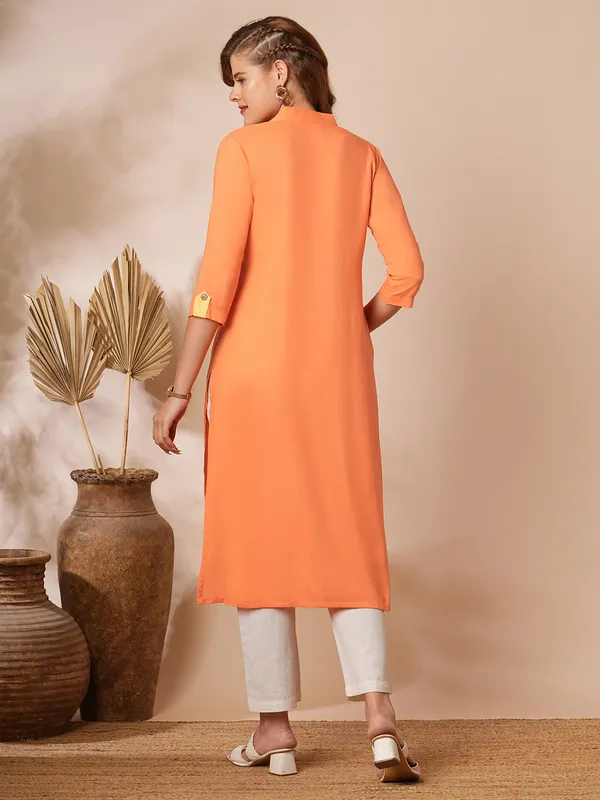 Orange_Cotton_Rayon_Premium_Snow_Bell_Kurti_For_Women