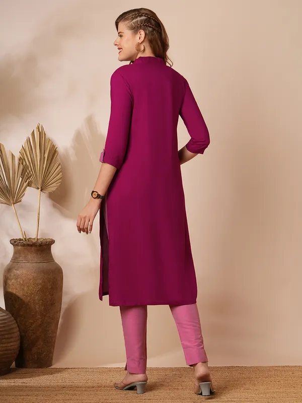 Magenta_Cotton_Rayon_Premium_Snow_Bell_Kurti_For_Women