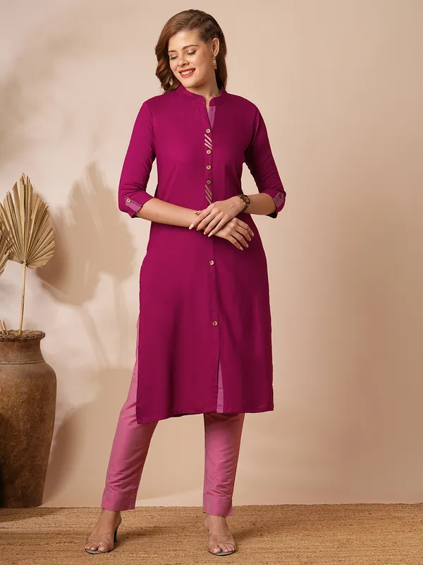 Magenta_Cotton_Rayon_Premium_Snow_Bell_Kurti_For_Women