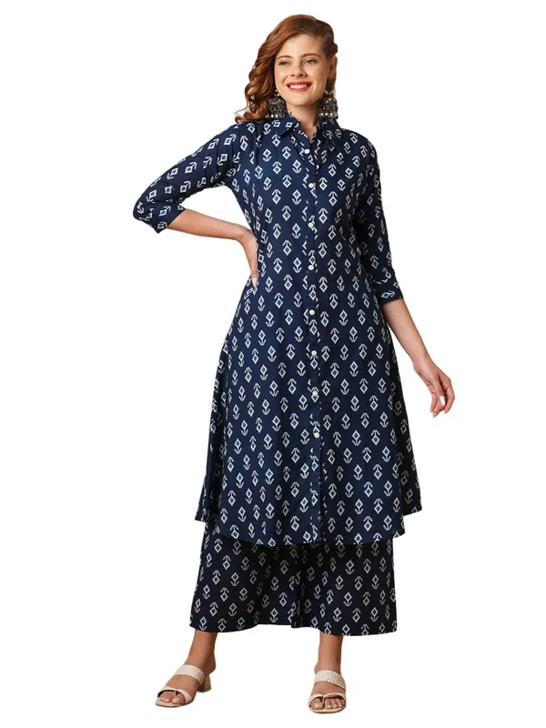 Indigo_Cotton_Blend_Premium_Glam_Kurti_Set_For_Women