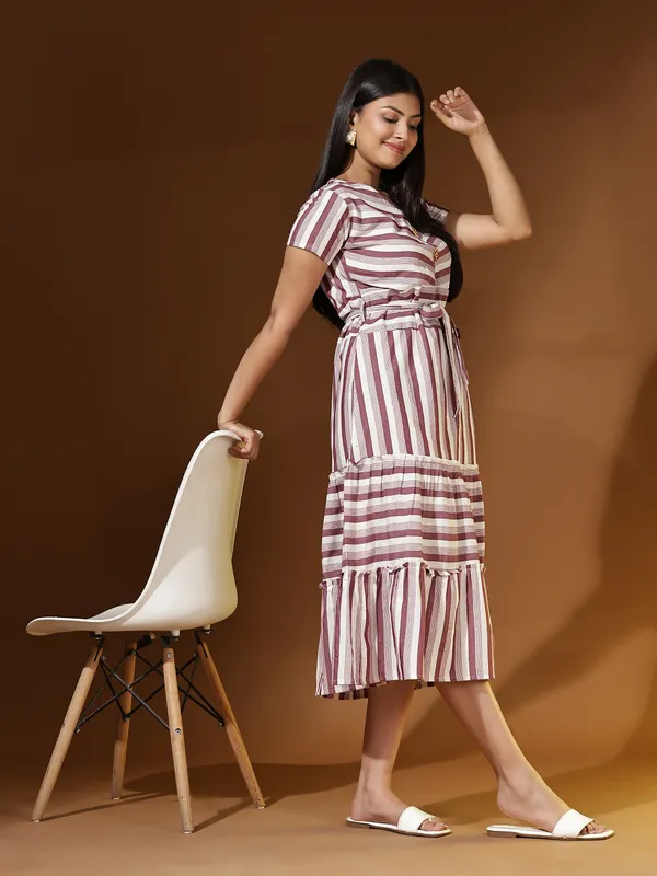 Brown_And_White_Cotton_Blend_Premium_Tina_Dress_For_Women