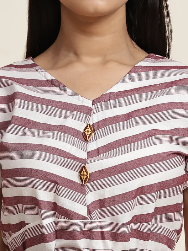 Brown_And_White_Cotton_Blend_Premium_Tina_Dress_For_Women