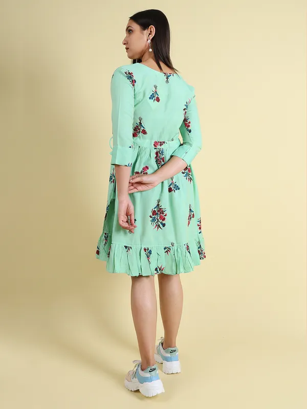 Green_Silk_Blend_Premium_Lichi_Dress_For_Women