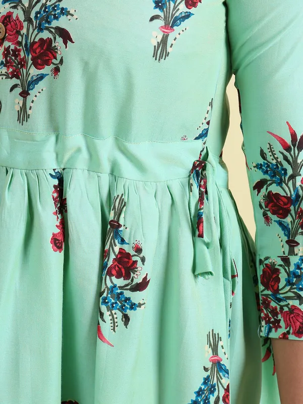 Green_Silk_Blend_Premium_Lichi_Dress_For_Women