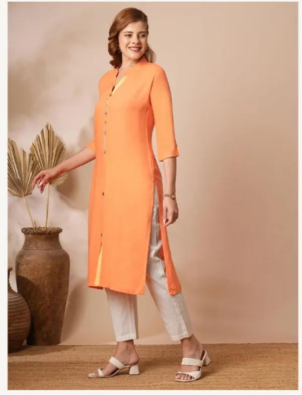 Orange_Cotton_Rayon_Premium_Snow_Bell_Kurti_For_Women