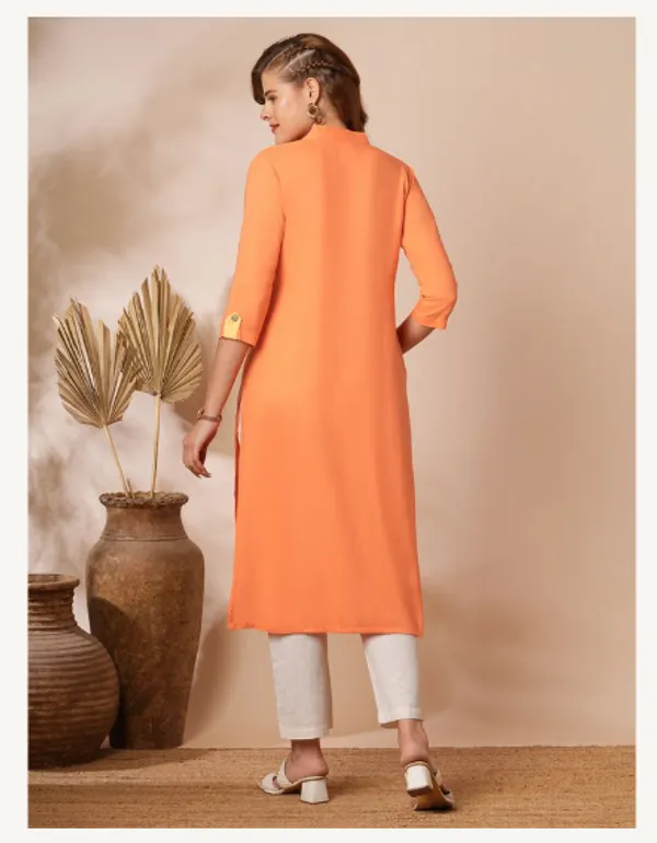 Orange_Cotton_Rayon_Premium_Snow_Bell_Kurti_For_Women