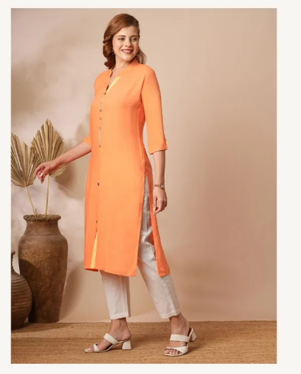 Orange_Cotton_Rayon_Premium_Snow_Bell_Kurti_For_Women