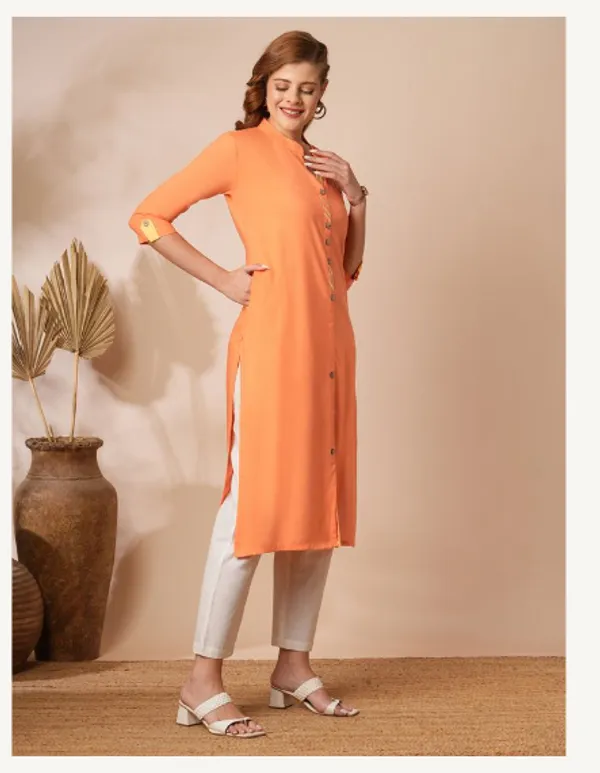 Orange_Cotton_Rayon_Premium_Snow_Bell_Kurti_For_Women