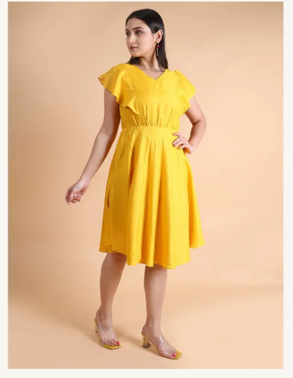 Yellow_Viscose_Rayon_Premium_Chilli_Dress_For_Women