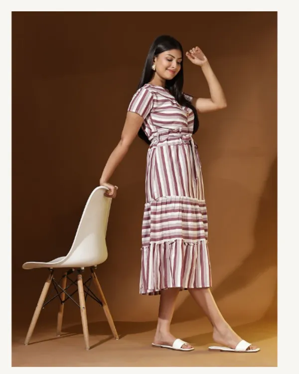 Brown_And_White_Cotton_Blend_Premium_Tina_Dress_For_Women