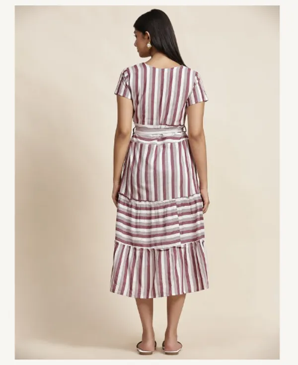 Brown_And_White_Cotton_Blend_Premium_Tina_Dress_For_Women