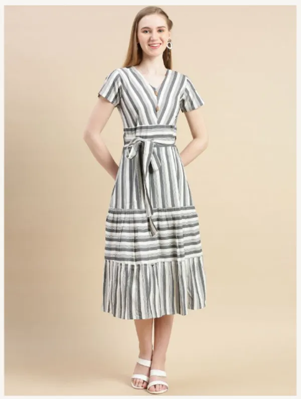 Grey_And_White_Cotton_Blend_Premium_Tina_Dress_For_Women