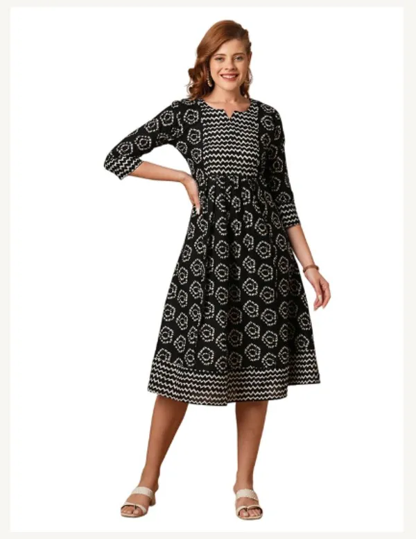 Black_Cotton_Blend_Premium_Saloni_Dress_For_Women