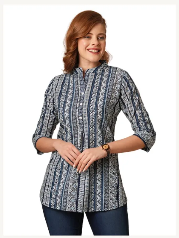Dark_Blue_Cotton_Blend_Premium_Divya_Top_For_Women