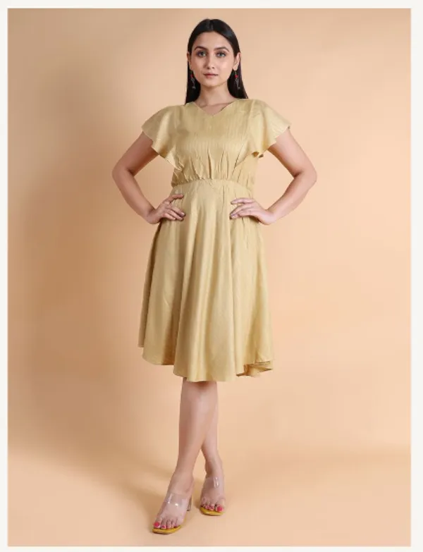 Light_Gold_Viscose_Rayon_Premium_Chilli_Dress_For_Women