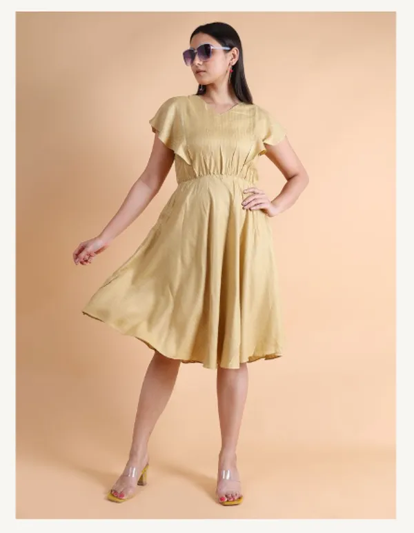 Light_Gold_Viscose_Rayon_Premium_Chilli_Dress_For_Women