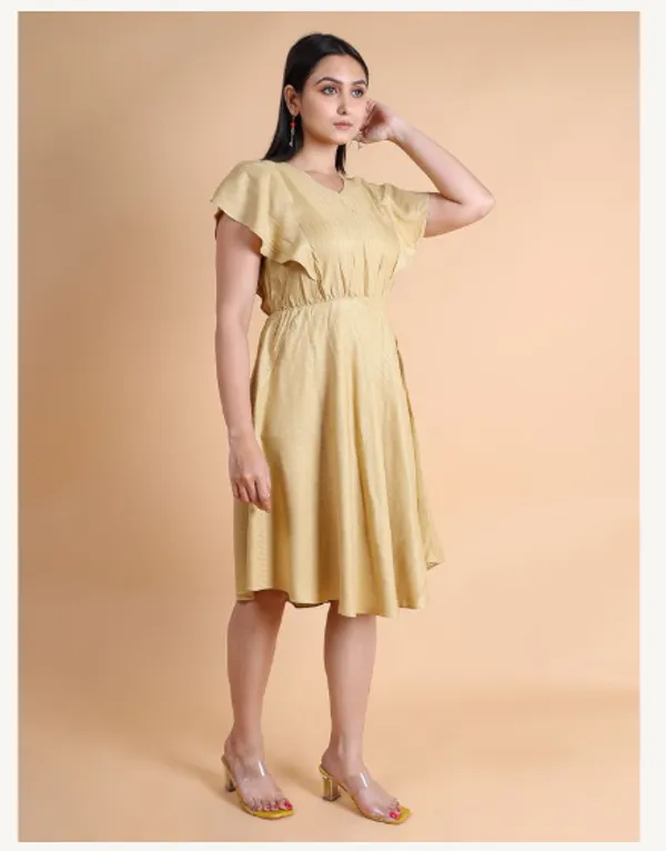 Light_Gold_Viscose_Rayon_Premium_Chilli_Dress_For_Women